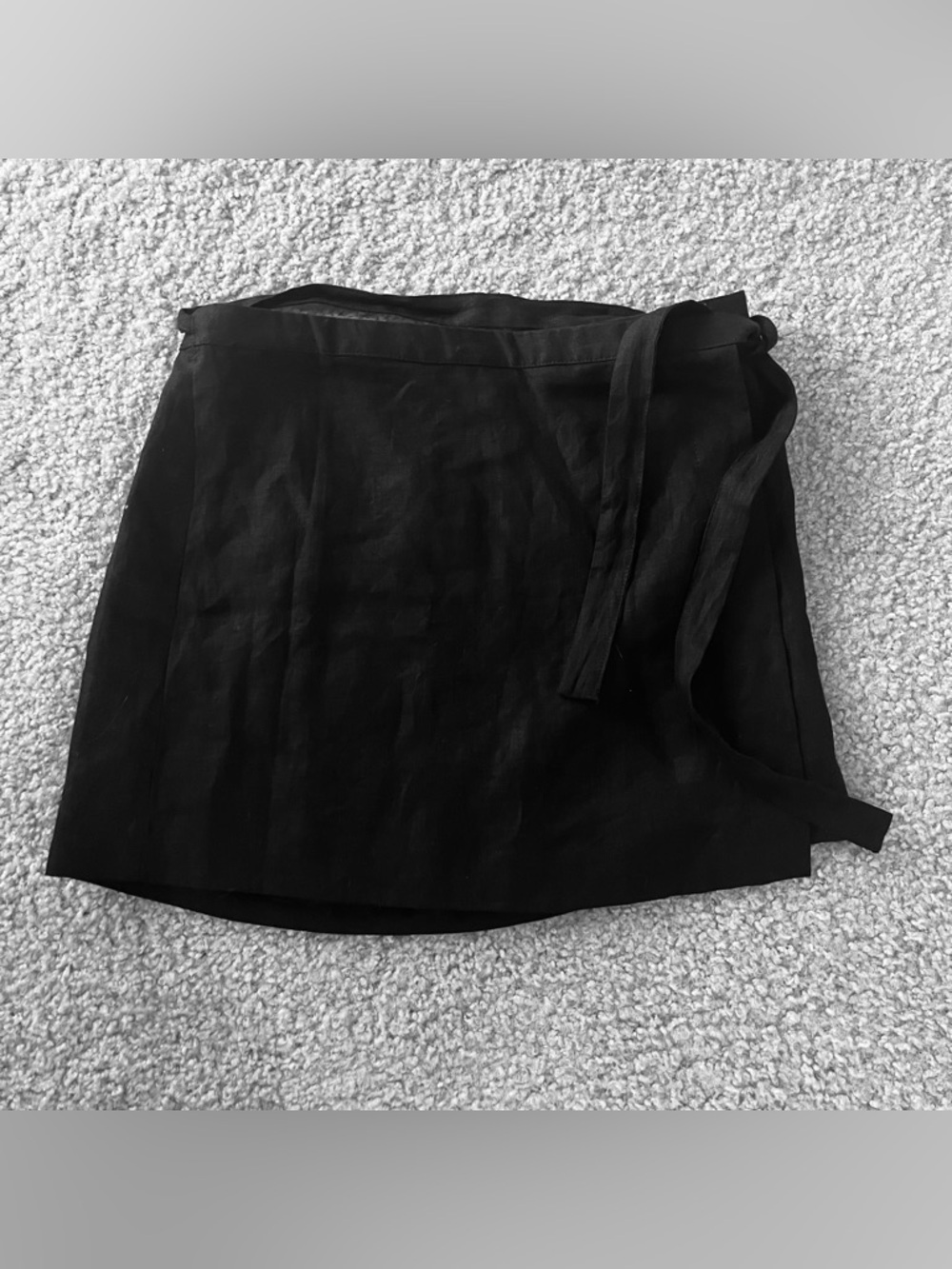J. Crew Women's Black 100% Linen Wrap Mini Short Skirt Size 4 NWT Lined Casual